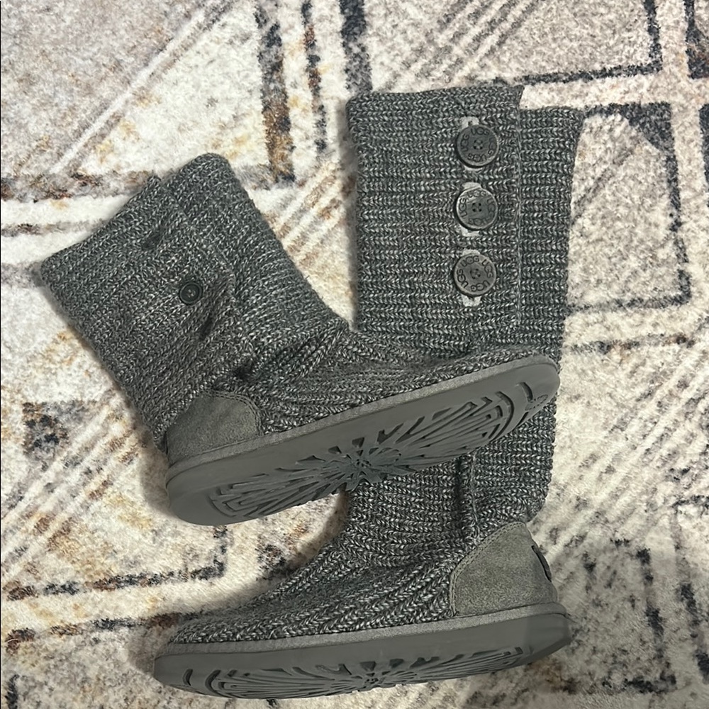 UGG Gray Cozy Knit Boots
